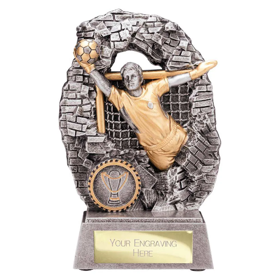Blast Out Football Goalkeeper Award Antique Silver & Gold  160mm