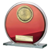 Seismic Superstar Football Circle Plaque Red & Silver 125mm