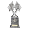 Velocity Crossed Flags Award Antique Silver 220mm