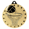 Cascade Stars Netball Medal Gold 50mm