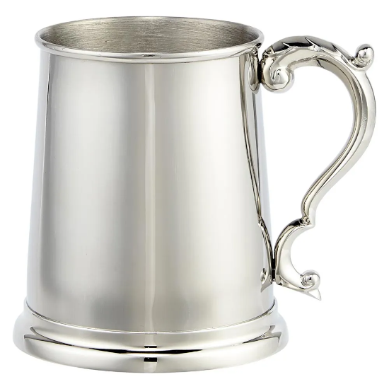Augustine Polished Steel 1pt Tankard 120mm