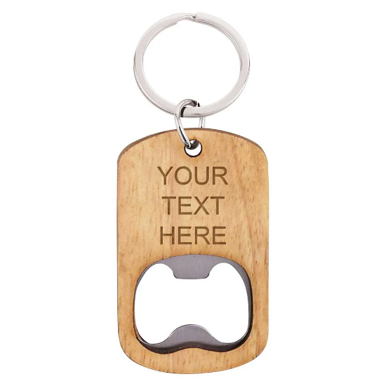 Echo Bottle Opener Beechwood Keyring 70mm