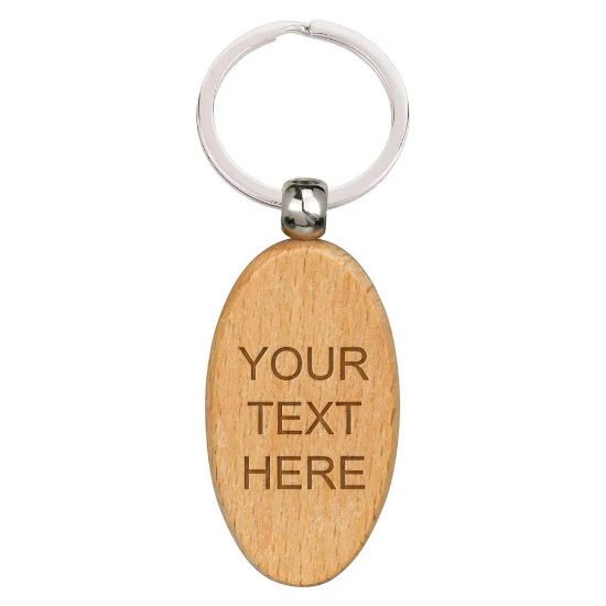 Echo Oval Beechwood Keyring 55mm