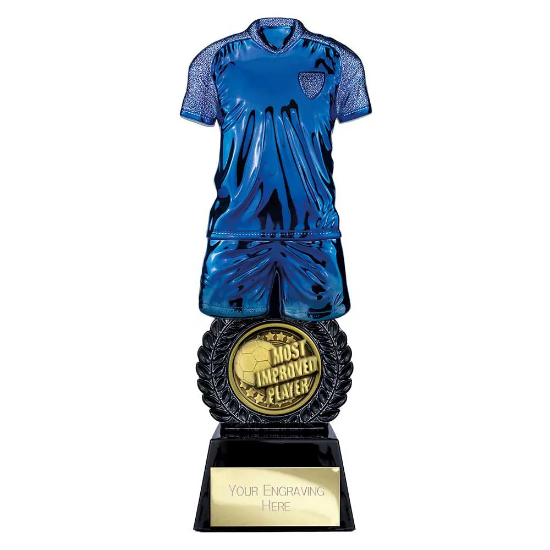 Intensity Football Most Improved Award Blue & Carbon Black 260mm