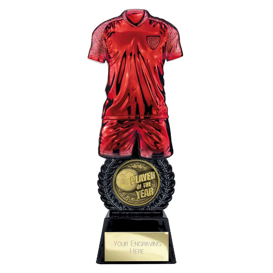 Intensity Football Player of Year Award Red & Carbon Black 260mm