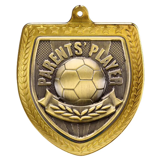 Cobra Football Parents Player Shield Medal Gold 75mm