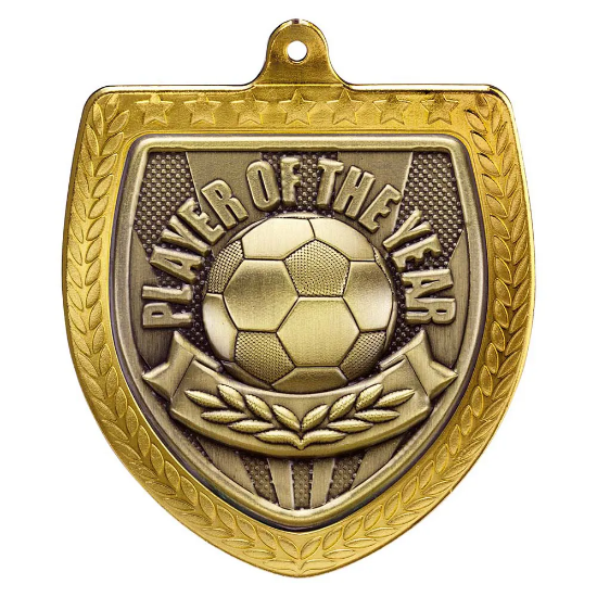 Cobra Football Player of the Year Shield Medal Gold 75mm