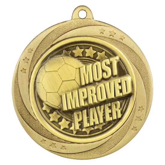 Superstar Most Improved Player Medal Gold 60mm