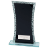 Eternal Glass Award Black & Cracked Silver 185mm (5mm Thick)