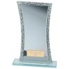 Eternal Glass Award Blue & Cracked Silver 185mm (5mm Thick)