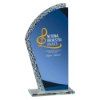 Hawk Glass Award Blue & Silver 185mm (5mm Thick)