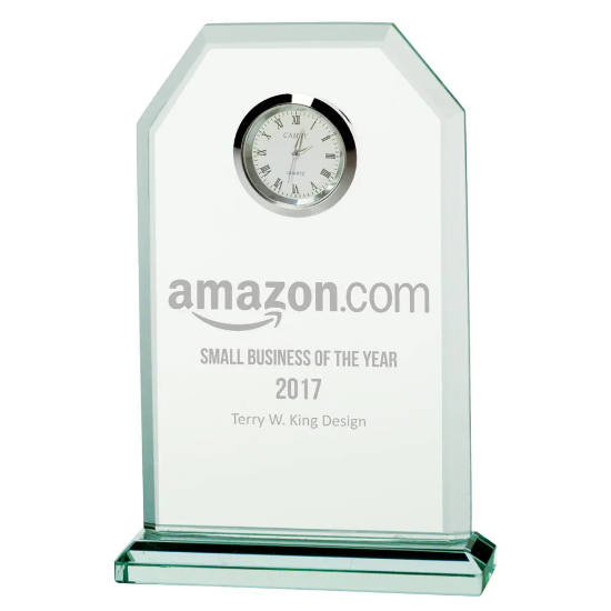 Jade Vitoria Glass Clock 160mm  (5mm Thick)