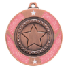 Glitter Star Medal Bronze & Pink 50mm
