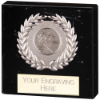 Tribute Wreath Medallion Marble Award Silver 75mm