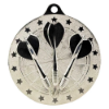 Cascade Stars Darts Medal Silver 50mm