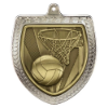 Cobra Netball Shield Medal Silver 75mm