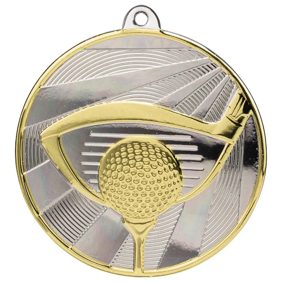 Premiership Golf Medal Gold & Silver 60mm