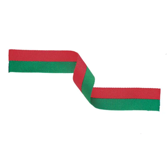 Medal Ribbon Red & Green 395x22mm