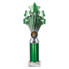 5 Star Multisport Tube Trophy Green and Silver 290mm
