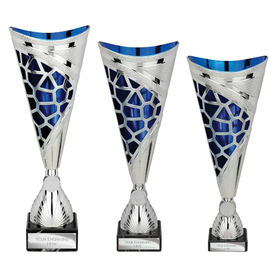 Vivid Trophy Silver & Blue