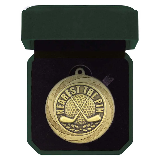 Superstar Nearest the Pin Medal & Box Gold 60mm