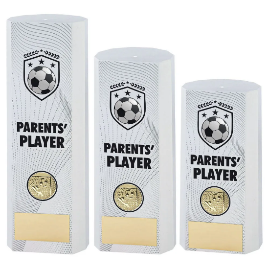 WHITE PLASTIC FILLED COLUMN FOOTBALL PARENTS PLAYER (1in CEN)