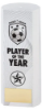 WHITE PLASTIC FILLED COLUMN FOOTBALL PLAYER OF THE YEAR (1in CEN) - 6in