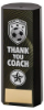 BLACK PLASTIC FILLED COLUMN FOOTBALL THANK YOU COACH (1in CEN) - 8.25in