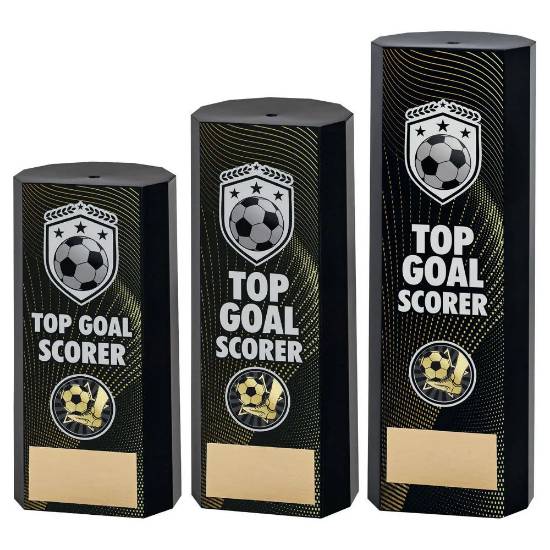 BLACK PLASTIC FILLED COLUMN FOOTBALL TOP GOAL SCORER (1in CEN)