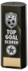 BLACK PLASTIC FILLED COLUMN FOOTBALL TOP GOAL SCORER (1in CEN) - 6in