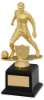 GOLD/BLACK PLASTIC MALE FOOTBALL FIGURE ON FILLED BASE (1in CEN) - 7.5in