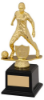 GOLD/BLACK PLASTIC FEMALE FOOTBALL FIGURE ON FILLED BASE (1in CEN) - 8.5in