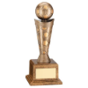 BRONZE/GOLD PLASTIC FOOTBALL FIGURE ON BASE - 8in