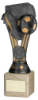 PEWTER/GOLD PLASTIC WEMBLEY FIGURE ON CREAM MARBLE TROPHY (1in CEN) - 7.25in