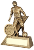 BRZ/GOLD MALE FOOTBALL MINI FIGURE WITH PLATE (1in CENTRE) - 5.5in