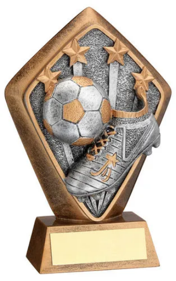 BRZ/GOLD DIAMOND HOLDER WITH FOOTBALL DISC AND PLATE - 5.25in