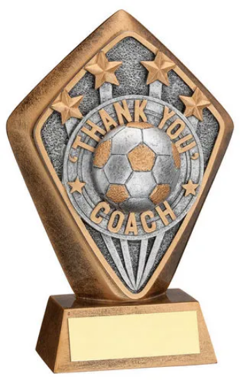 BRZ/GOLD DIAMOND HOLDER WITH THANK YOU COACH DISC AND PLATE - 5.25in