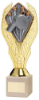 GOLD PLASTIC HOLDER + REFEREE DISC ON CREAM MARBLE TROPHY (1in CEN) - 10in