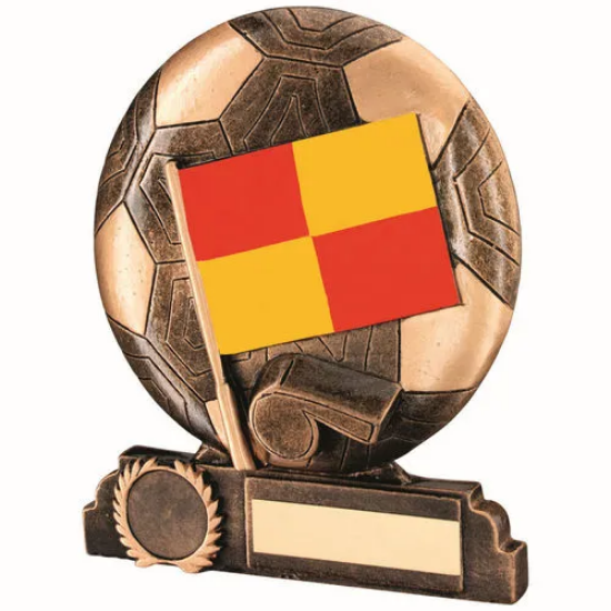 BRZ/GOLD/RED/YELLOW RESIN LINESMAN WITH PLATE (1in CENTRE) - 6.5in