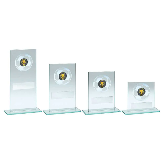 JADE GLASS WITH SILVER FOOTBALL AND PLATE (1in CENTRE)