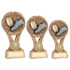 BRZ/GOLD/PEW RUGBY ROUND WREATH ON V RISER WITH PLATE (1in CEN)