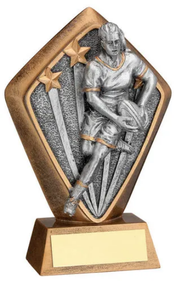 BRZ/GOLD DIAMOND HOLDER WITH FEMALE RUGBY DISC AND PLATE - 5.25in