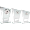 WHITE/SILVER PRINTED GLASS PLAQUE WITH RUGBY INSERT WITH PLATE