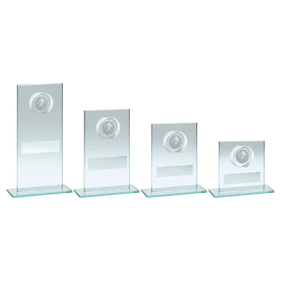 JADE/SILVER GLASS WITH RUGBY INSERT AND PLATE