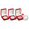 VELVET BOX AND 50mm MEDAL RUGBY TROPHY SILVER
