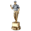 BRZ/PEW MALE CLENCHED FIST GOLFER WITH PLATE - 10.25in