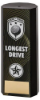 BLACK PLASTIC FILLED COLUMN GOLF LONGEST DRIVE (1in CEN) - 7in