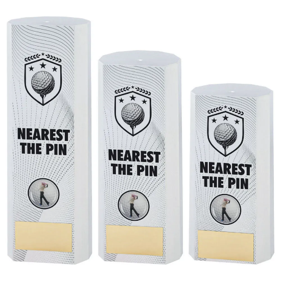 WHITE PLASTIC FILLED COLUMN GOLF NEAREST THE PIN (1in CEN)