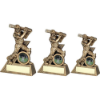 BRZ/GOLD MINI MALE CRICKET BATSMAN FIGURE WITH PLATE (1in CENTRE)