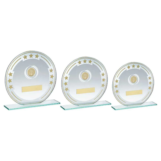 JADE/SILVER/GOLD ROUND GLASS WITH CRICKET INSERT AND PLATE